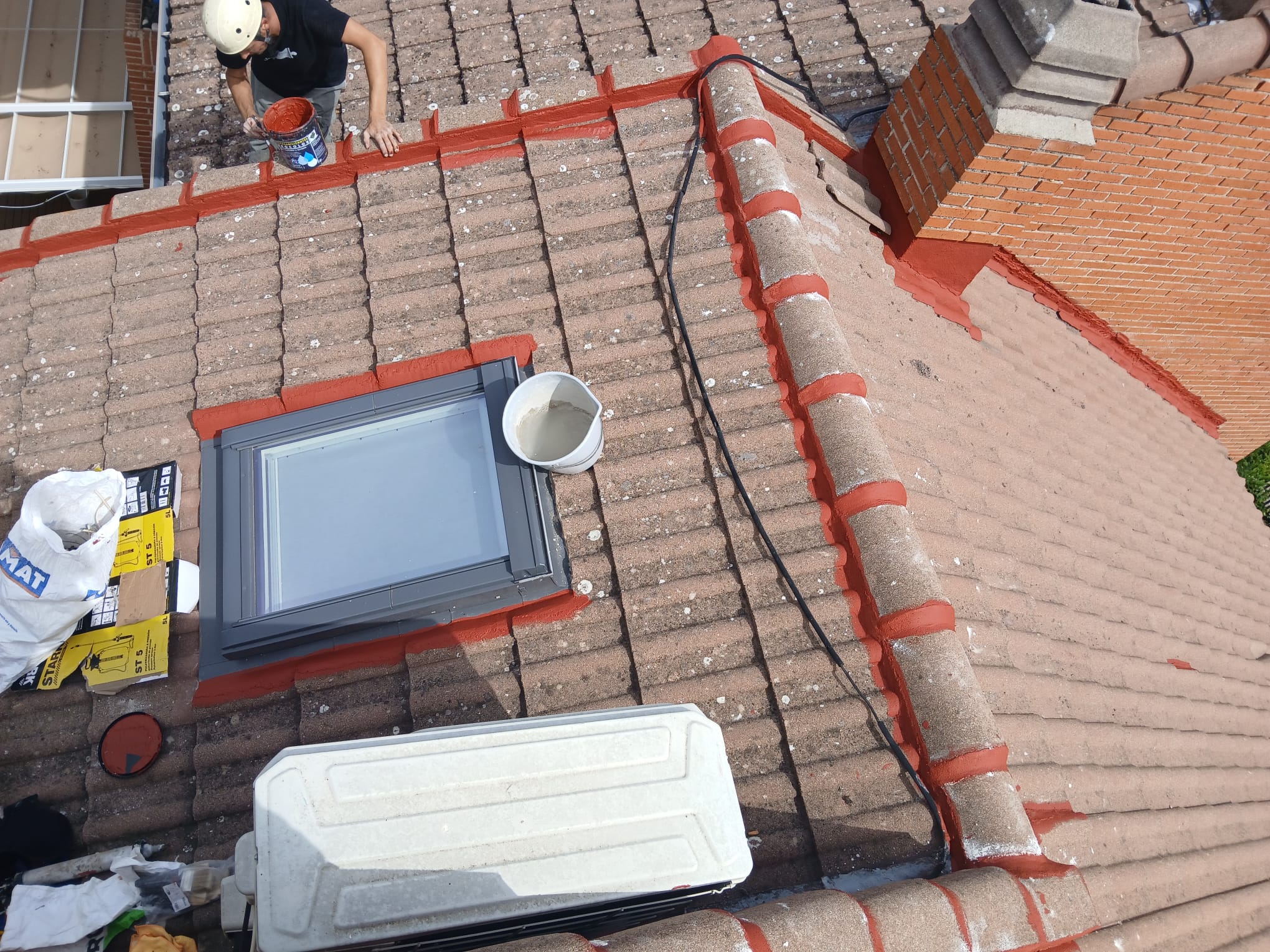 Reparación junto a claraboya